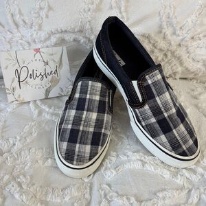 Keds Plaid Slip-On Sneakers | Denim Trim | Women’s 7